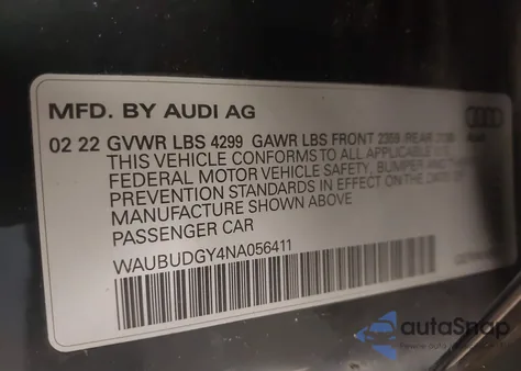 2022 Audi A3 Premium Plus 40 Tfsi Front-Wheel Drive S Tronic from USA, damaged, VIN WAUBUDGY4NA056411